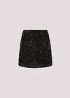 Sequin Velvet Shorts, Black, large