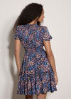 Floral Wrap Mini Dress, Navy, large