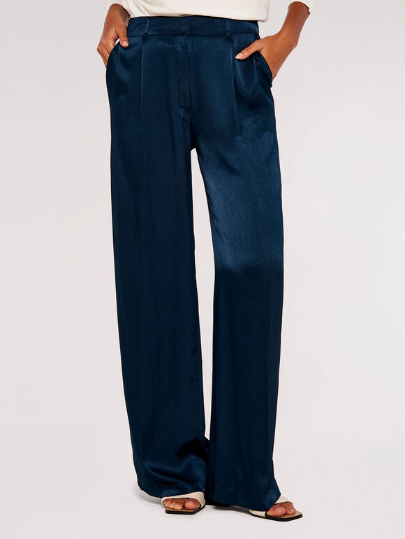 Wide Leg Trouser, Navy, large