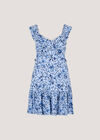 Ditsy Floral Ruffle Mini Dress, Blue, large