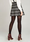 Chevron Flair Knit Skirt, Black, large