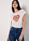 Heart Print Graphic T-Shirt, Assorted, large