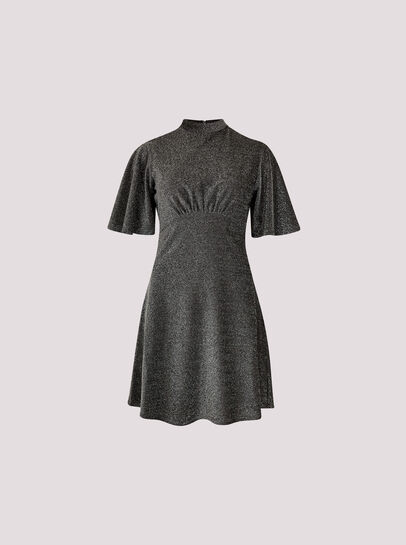Metallic Sparkle Skater Mini Dress