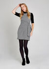 Black Houndstooth Side Knot Dress, Black, large