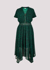 Abstract Squares Chiffon Midi Dress, Green, large