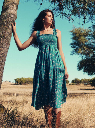 Orchid Smock Midi Dress