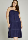 Pom Pom Trim 2in1 Dress +, Navy, large