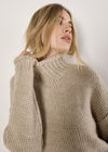 Oversized Chunky Knit Jumper, Stone, large