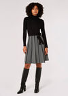 Chevron Knit Mini Dress, Black, large