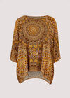 Moroccan Mandala Oversized Top, Mustard, large