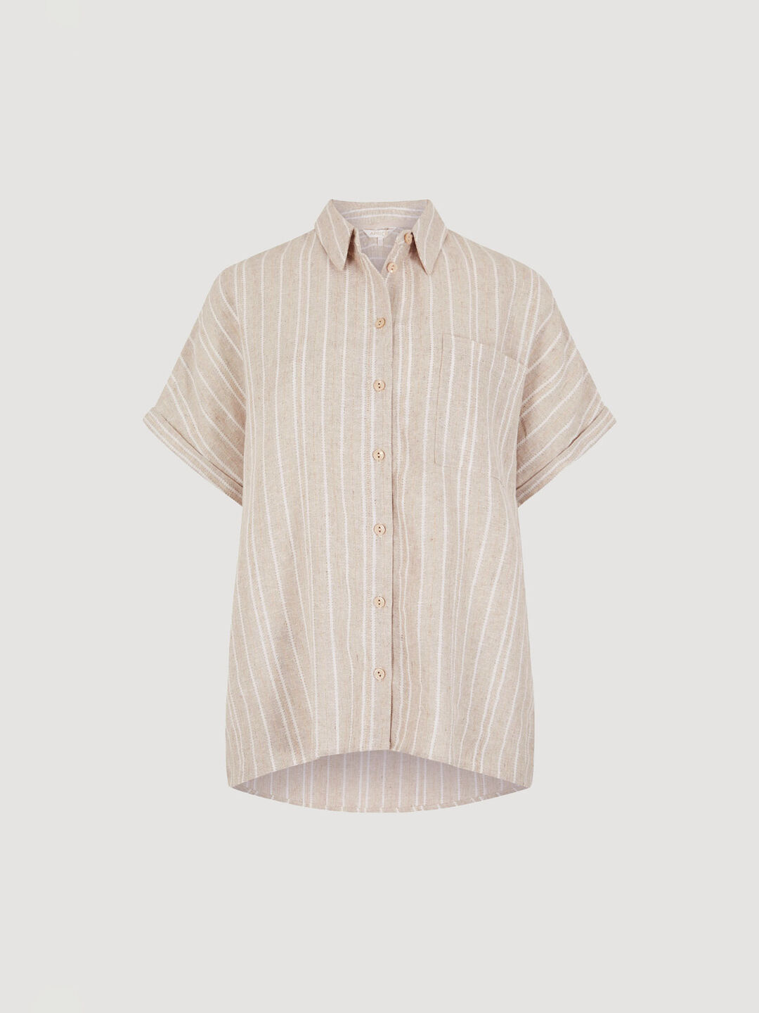 Linen Blend Stripe Shimmer Shirt | Apricot Clothing