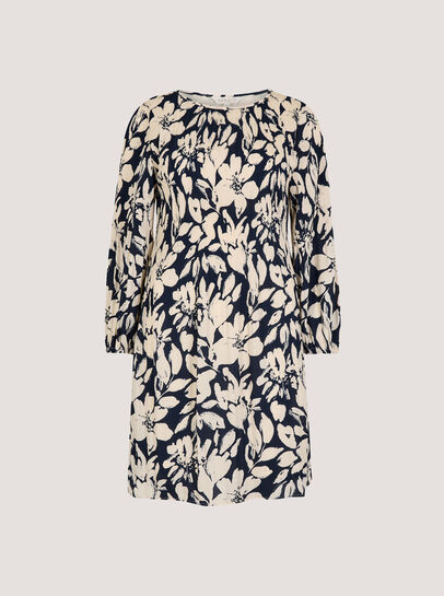 Silhouette Floral Chiffon Plisse Mini Dress