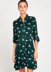 Horse Print Skater Dress, Green, large