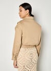 Pleat Detail Bomber Jacket, Stone, large