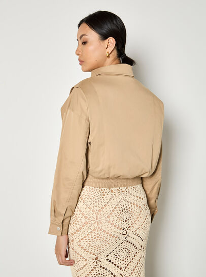 Pleat Detail Bomber Jacket