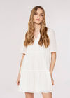 Broderie Anglaise Mini Dress, White, large