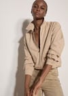 Herringbone Cotton Bomber Jacket , Stone, large