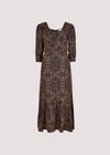 Paisley Print Midi Dress, Black, large