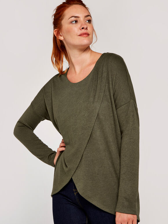 Brushed Reversible X Over Top, Khaki, large