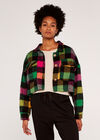 Gingham Cropped Shacket, Green, large