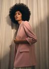 Turn up Sleeve Blazer, Pink, large