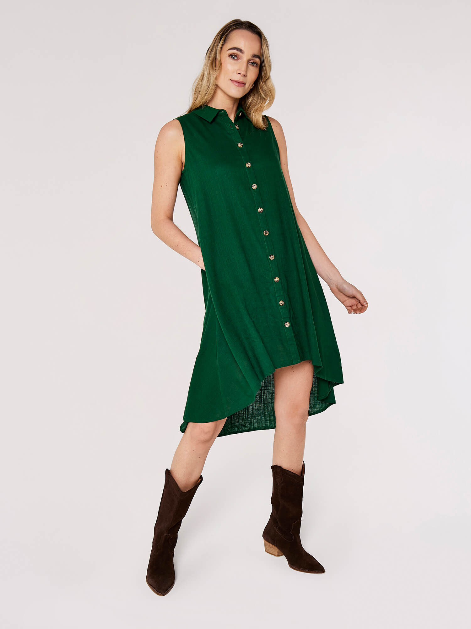Apricot shirt top dress