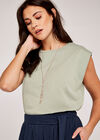 Retro Cropped Sleeveless Tee, Mint, large