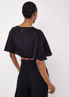 Textured Cotton Crop Top, Black, large