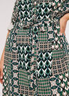 Curve Patchwork Mini Dress, Green, large