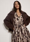 Abstract Print Utility Mini Dress, Black, large