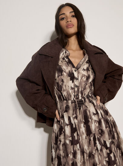 Abstract Print Utility Mini Dress