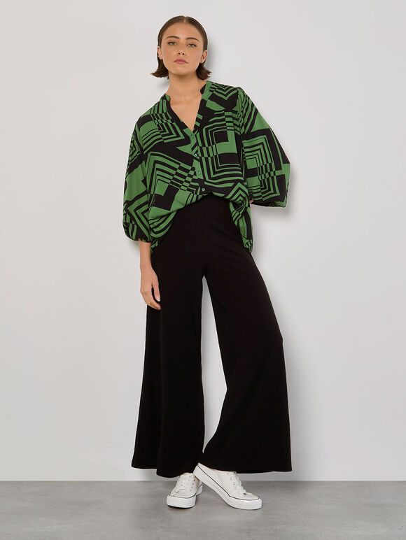 Geo Squares Shirt, Green, large