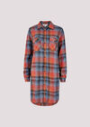 Sunset Plaid Shirt Dress, Blue, large