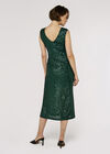 Sequin Split Hem Midi Dress, Green, large