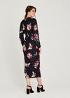 Pink Dahlia Print Zip Front Midi, Pink, large