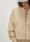 Lightweight Denim Bomber Jacket, Stone, large