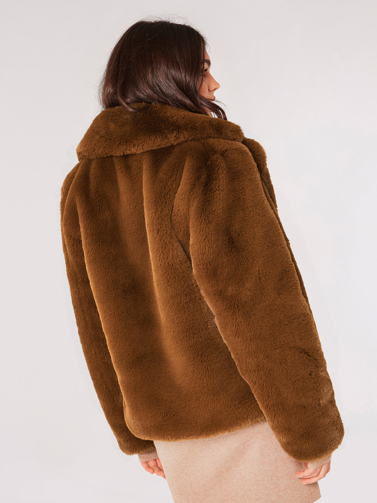 Rust fur jacket best sale