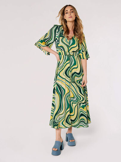 Retro Swirl Maxi Dress