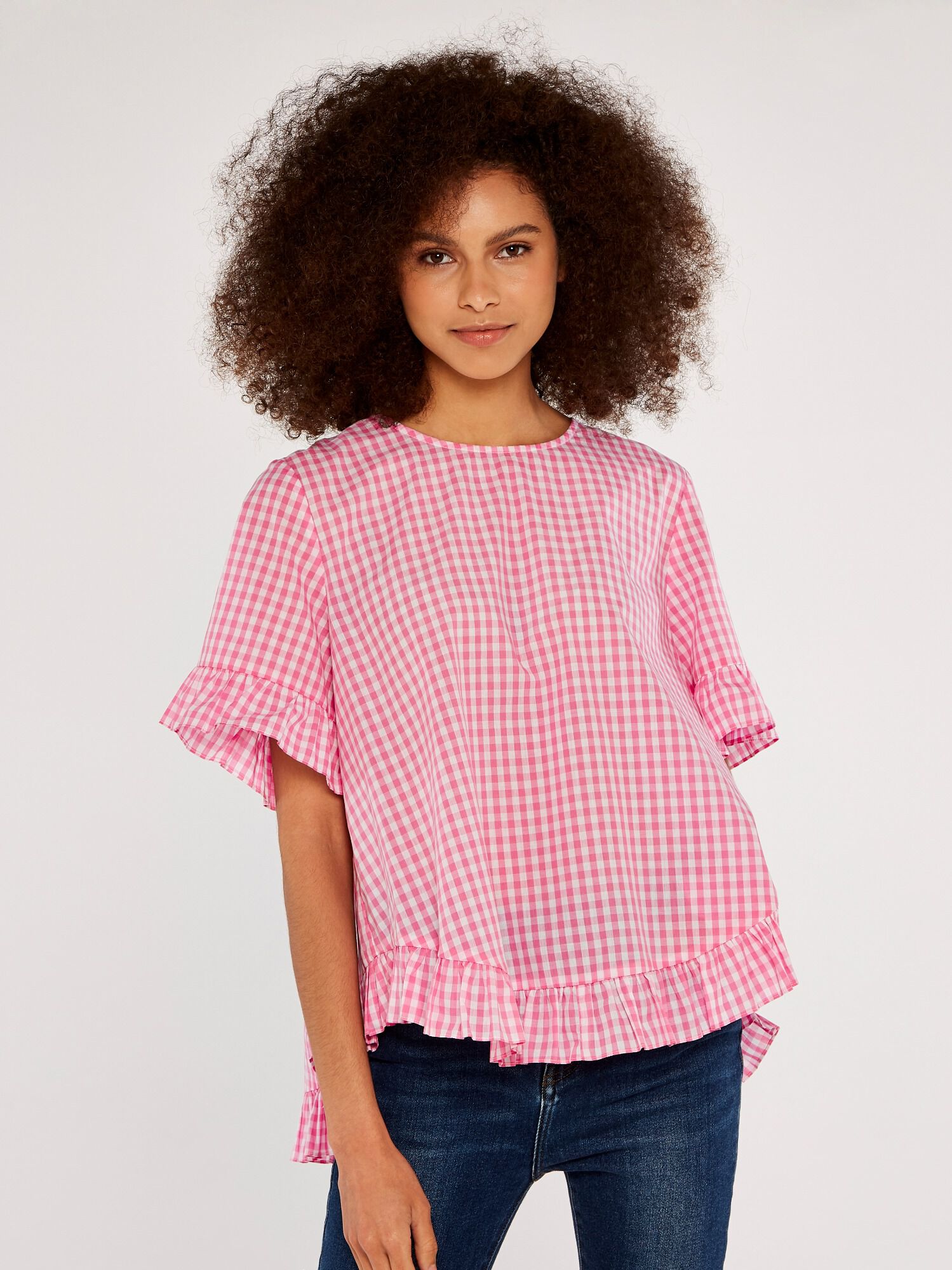 Gingham hotsell ruffle top