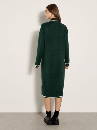 Tipped Knitted Jumper Midi Dress