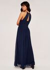 Embellished Waist Maxi Dress, Navy, large