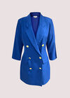 Double-Breasted Blazer Mini Dress, Blue, large