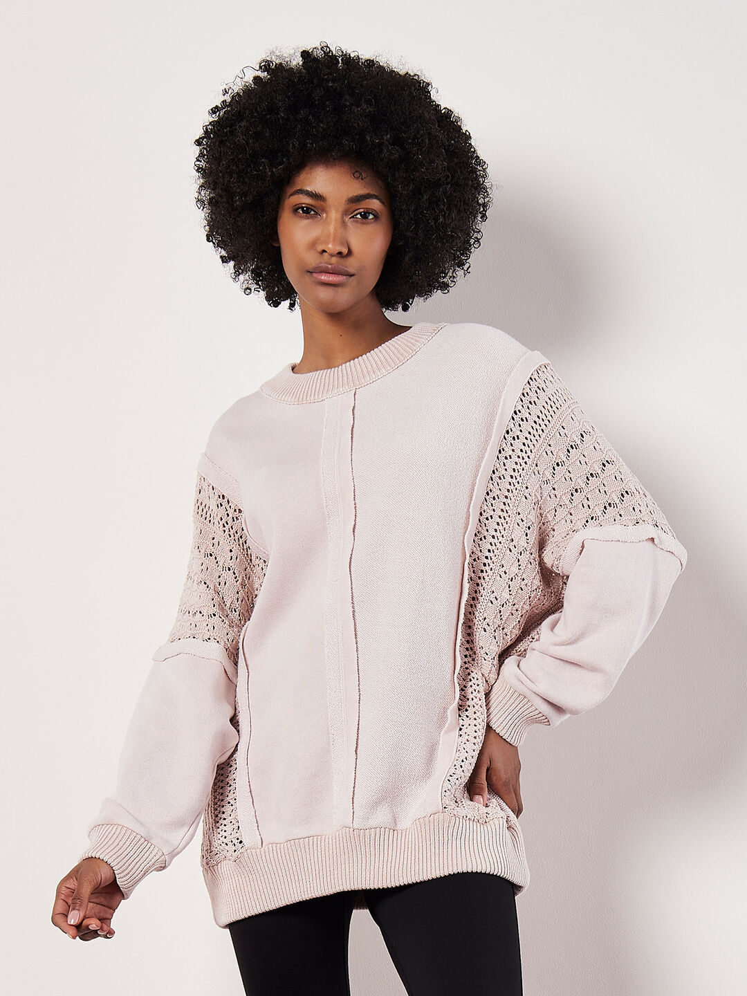 Image of Lace Insert Cotton Jumper
