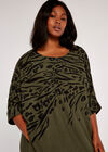 Curve Leopard & Zebra Cocoon Dress, Khaki, large