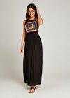Black Crochet Shimmer Maxi Dress, Black, large