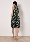 Halterneck Tiered Floral Mini Dress, Green, large