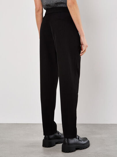 Paperbag Twill Straight Leg Trousers