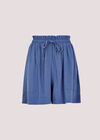 Linen Mix Shorts, Blue, large