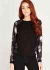 Jersey Floral Back Top, Pink, large