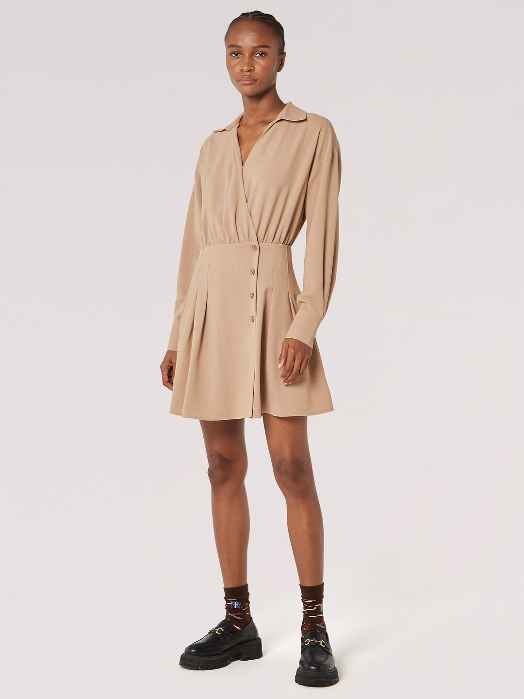 Wrap Shirt Mini Dress